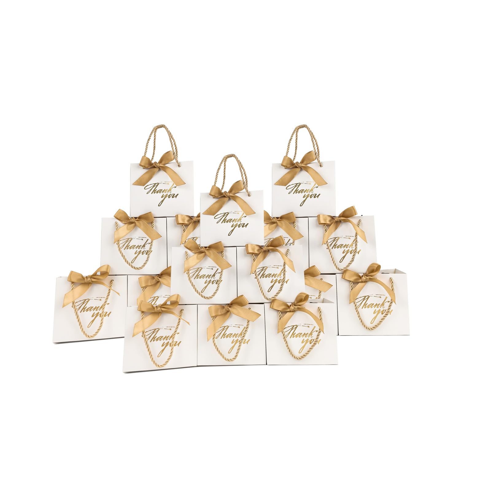 TKSBAG 48Pcs Small Gift Bags With Handles 6.29''x 2.36''x4.72'' Kraft Thank You