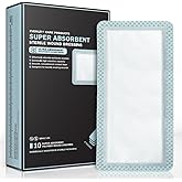 EVERLIT Super Absorbent Dressing for Wound Care | Nonstick Soft Surgical Gauze Pad for Heavily Exuding Wounds | Large Sterile Non-Adhesive Bandage for Fast Healing Wound Care | Pack of 10 (4" x 8")