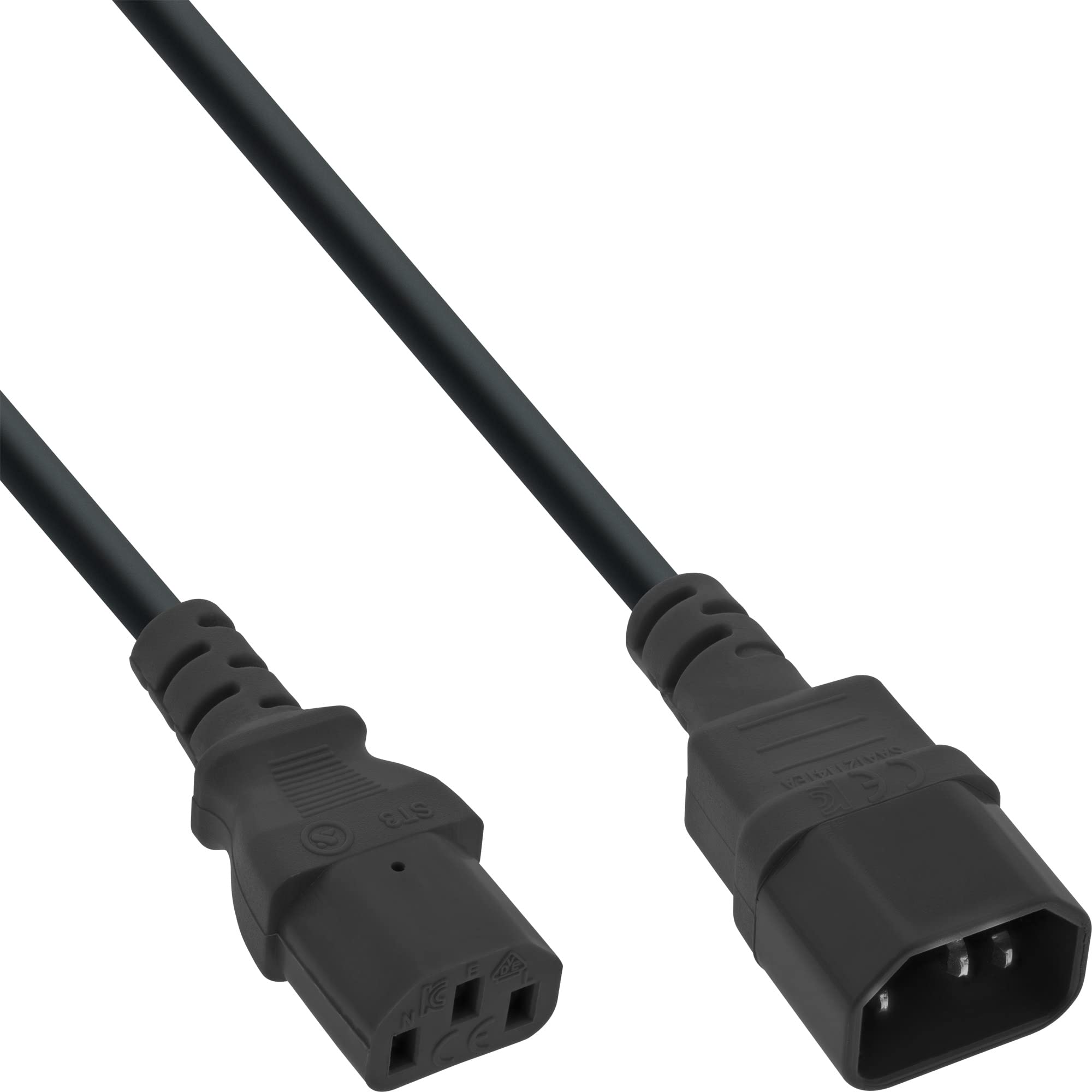InLine 16603A Black IEC Extension C13 to C14 0.3m Power Cord
