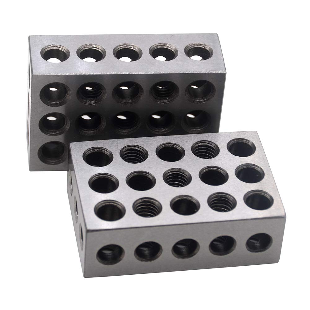 Oudtinz 1-2-3 Blocks Matched Pair Hardened Steel 23 Holes (1"x2"x3") Set Precision Machinist Milling