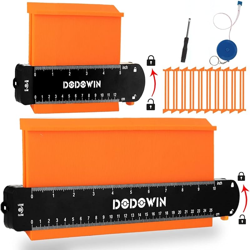 DODOWIN Contour Gauge 2pcs Profile Tool Woodworking Locking Duplicator