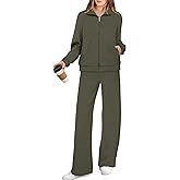 XIEERDUO Women's 2 Piece Lounge Sets Full Zip Up Sweatsuit Wide Leg Tracksuit Workout Outfits Fashion Airport Wear