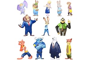 QIOJIRMU 12 Pcs Cartoon Animal Figures Toys Set - City Adventure Themed Mini Action Figures Collection for Kids & Adult, Party Favors, Birthday Gifts