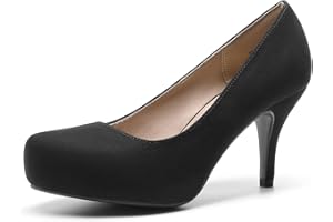 DREAM PAIRS Tiffany Women's Classic Elegant Versatile Low Stiletto Heel Dress Platform Pumps Shoes