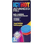 Icy Hot Advanced PRO Pain Relief No-Mess Cream with Massaging Applicator, Max Strength Pain Relief with Menthol 16% and Camph
