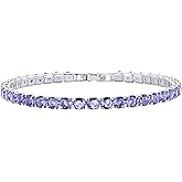 Erecter 14K Silver Plated Tennis Bracelet Cubic Zirconia Classic Bracelet Birthday Stone Silver Bracelets for Women (GSSL-027)