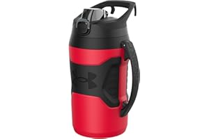 Under Armour Sports Water Jug, 64oz Insulated Water Bottle w/Handle, Half Gallon, Fence Hook, Leak Resistant, Baseball, Football & More