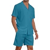 YTD Men's 2 Pieces Shirt Set Short Sleeve | Button Down, Casual, Hippie, Holiday Beach, T-Shirts Shorts Outfits