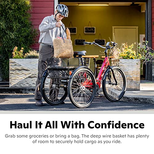 Schwinn Meridian Adult Tricycle, Three Wheel Cruiser Bike, 24Inch