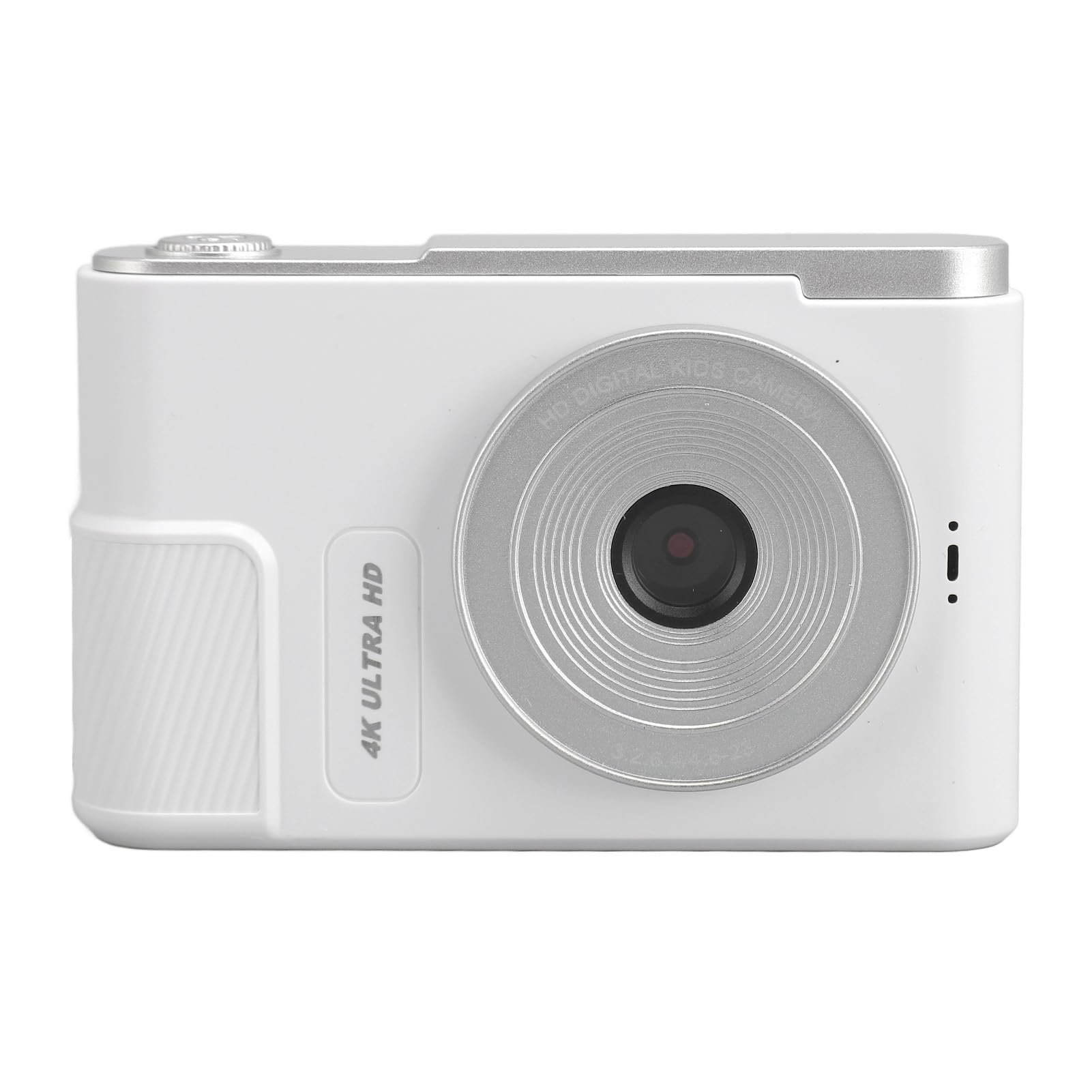 Portable Compact Camera, 64GB Expandable 16x Digital Zoom Prevent Shaking Digital Camera 48MP 4K 2.4 Inch Screen for Travel (White)