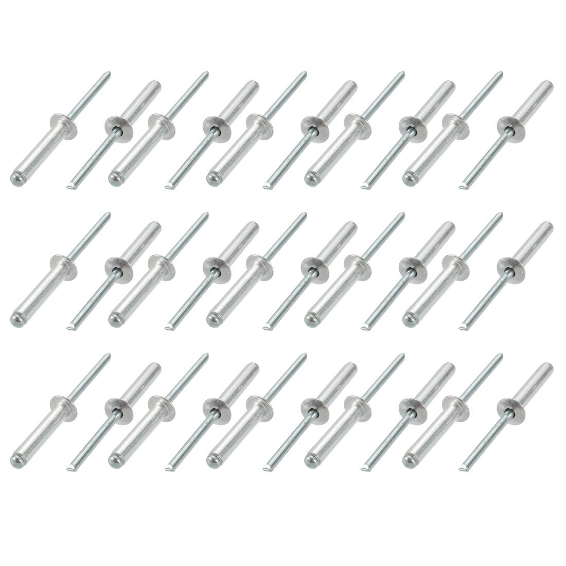 Sourcingmap 30 Pcs 5mm x 25mm Aluminum/Steel Open End Blind Rivets