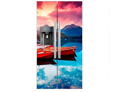 Vinilo Frigorífico Americano Embarcadero Lago | 90x180cm | Varias ...