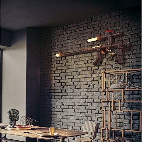 LINA-Industrial Retro Vintage style Farmhouse Industry Steam Punk Water Pipe Wall Sconce wall light lamp Machine gun Wall lamp (8269cm) (7230cm) , s