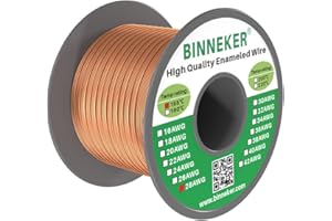 BINNEKER 28 AWG Magnet Wire - Enameled Copper Wire - Enameled Magnet Winding Wire - 1.0 lb - 0.0126" Diameter 1 Spool Coil Natural Temperature Rating 155℃ Widely Used for Transformers Inductors