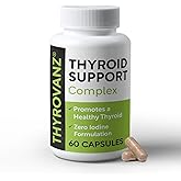 THYROVANZ Thyroid Support Complex (60 Capsules) Thyroid Support for Women & Men, 0% Iodine, Boosts Mood & Energy, Fights Brain Fog & Stress, Includes B Vitamins, Non-GMO, Made in USA - cGMP Certified
