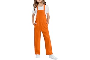 Kids Straight Overalls Sleeveless Wide Leg Summer Jumpsuits Boys Girls Adjusted Spaghetti Strap Casual Romper Clothes