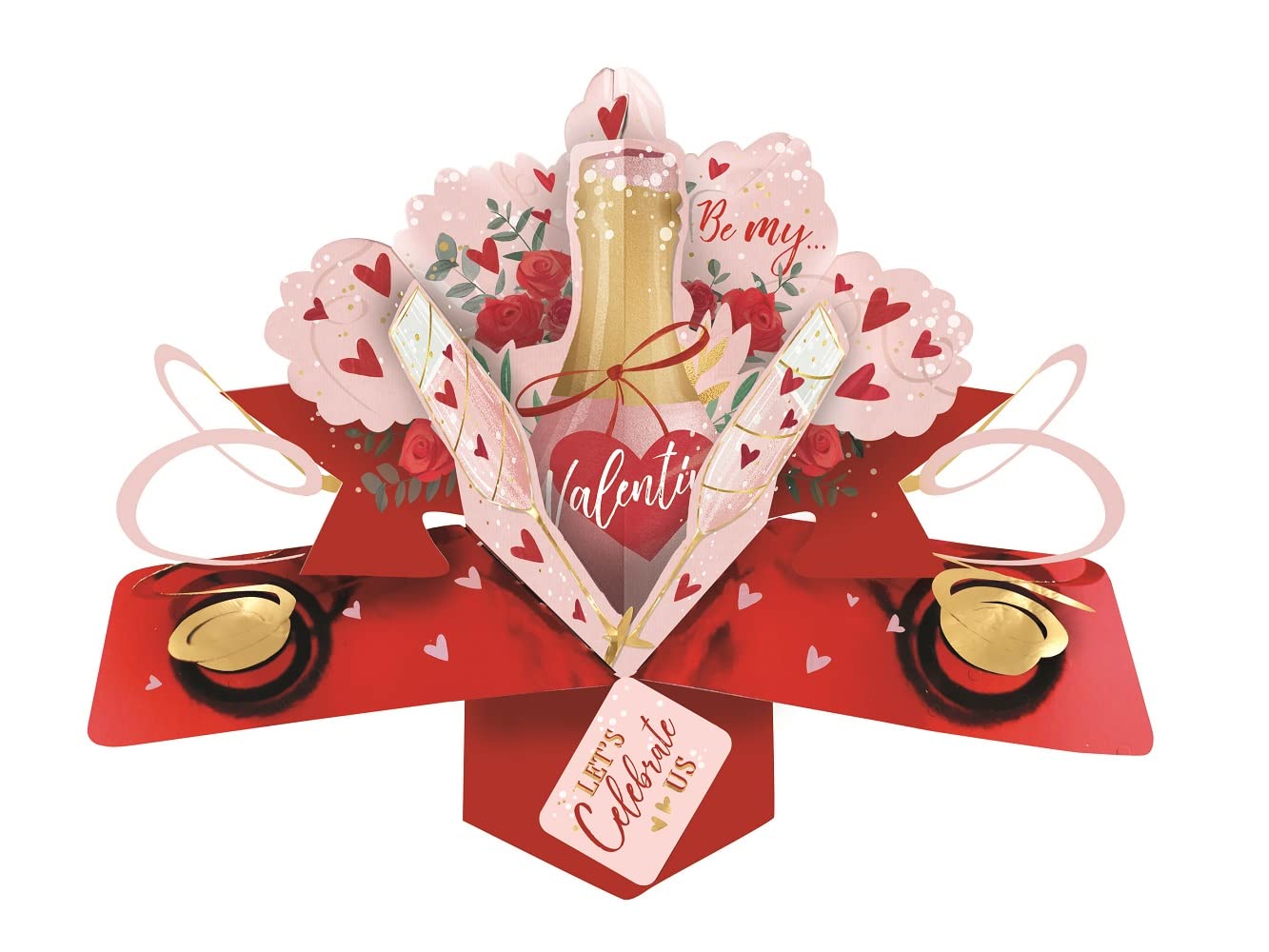 Pop Up Let's Celebrate Us Bubbles Valentine's Day Greeting Card 3D Pop Up Cards VPOP053