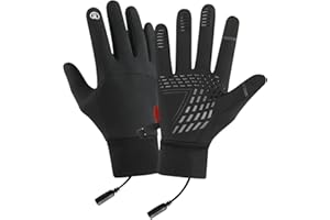 1 Pair Heated Gloves with Touchscreen Fingers,Rechargeable Electric Heated Winter Gloves for Men & Women