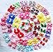 Yagopet 50pcs/Pack Cute Rhinestone Pearls Flowers Dog Hair Bows Mix Styles Grooming Accessories Mix Colors Rubber Bands