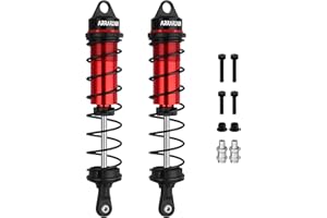 ARRAROWN RC Shock Absorbers, 2PCS 130mm RC Car Rear Shock Absorber 1/8 Scale Adjustable Shocks Compatible with 1/8 ARRMA Typhon 6S,Trax-Sledge-ALUM, FS Racing JLB HSP LRP Hobao Hongnor DF Truggy (Red＆Black)