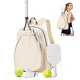 bergsalz Tennis & Pickleball Bag for Women Men, Fits 1 Racket or 2 Paddles, Lightweight Waterproof Tennis Backpack with Shoe Compartment & Wet Pocket For Training, Gym & Travel