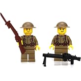 Battle Brick 1.6 Inches Tall US Army WW1 Doughboy Soldiers Collectible Custom Minifigures| Genuine Military Minifig | Printed in The USA | World WAR | Great Gift for Teen to Adult AFOL