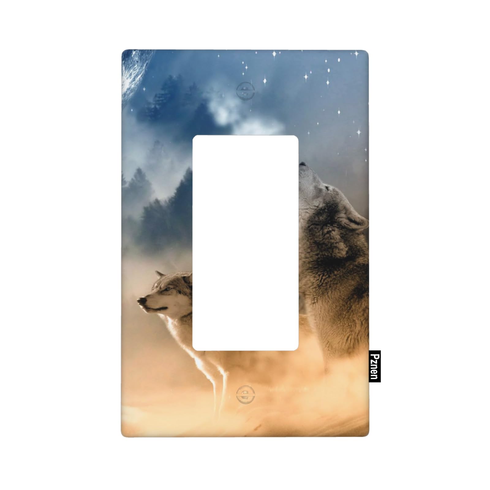Pznen Wolf Single Rocker Wall Plate Woodland Wolf