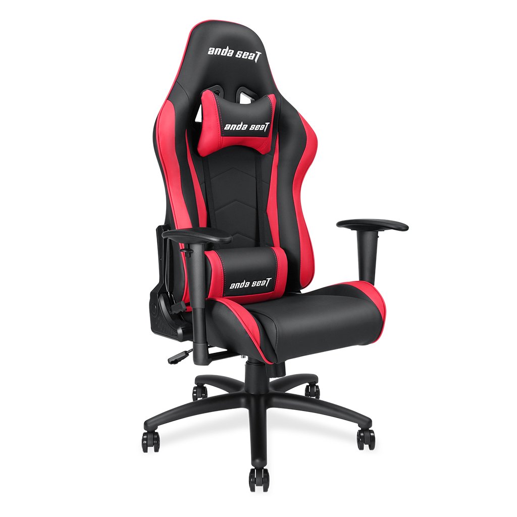 Anda Seat Axe Series Racing Style Gaming Chair with High Back, Office, Desk, Executive, Recliner, Swivel, Tilt, Rocker and Seat Height Adjustment, Lumbar and Headrest Pillows Included(Red)