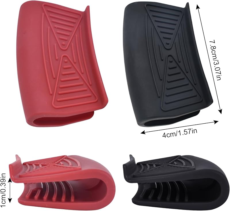 Silikon Schutz Für Topfgriffe 4 Stück Silikongriffe Für Gusspfannen, Silikongriffe Für Töpfe Hitzebeständig, Silikon Topfgriffe Für Gusstöpfe, Topflappen Handclip, Für Bratpfannen Ofenschalen — Foto 2 von 8