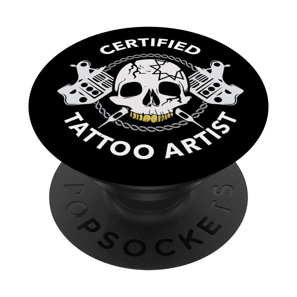 Tattooist Gift Certified Tattoo Artist Tattoo Needle Skull PopSockets Swappable PopGrip