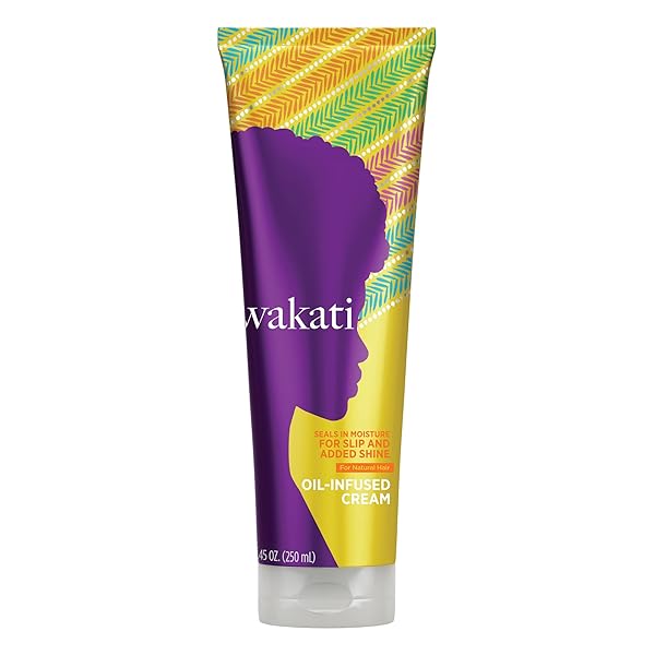 WAKATI OIL-INFUSED HAIR CREAM, MOISTURIZING CREAM, NATURAL HAIR MOISTURIZER, DEEP CONDITIONER FOR DRY, DAMAGED HAIR, SULFATE FREE, PARABEN FREE, 8.45 OZ