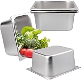 Biugaaufai 5 Pack 1/2 Size Stainless Steel Steam Pan, 6 Inch Deep Half Size Steam Pan, Stackable Steam Pan, Professional Grade, Hotel Steam Pans for Steam Table, Catering, Home Kitchen & Dining