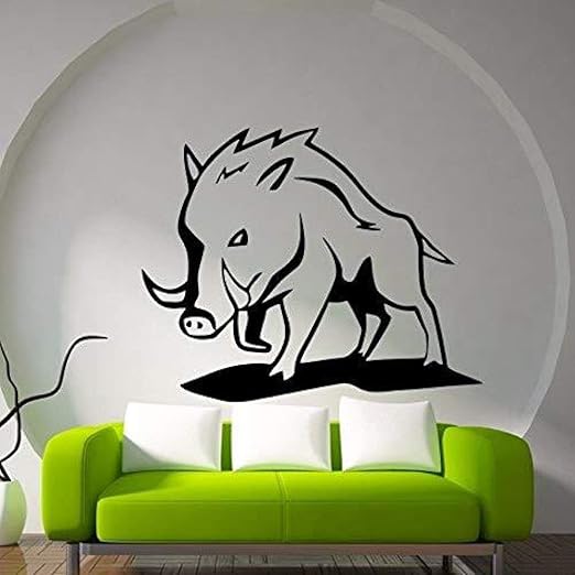 Jxydcd Creativo Animal Jabali Patron Familia Personalizada Hogar Arte Pared Pegatinas 43x53cm Amazon Es Hogar
