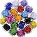 BESTTOYHOME 20 Piece Assorted Color Sparkle Balls My Cat's All Time Favorite Toy Tinsel Pom Poms Glitter