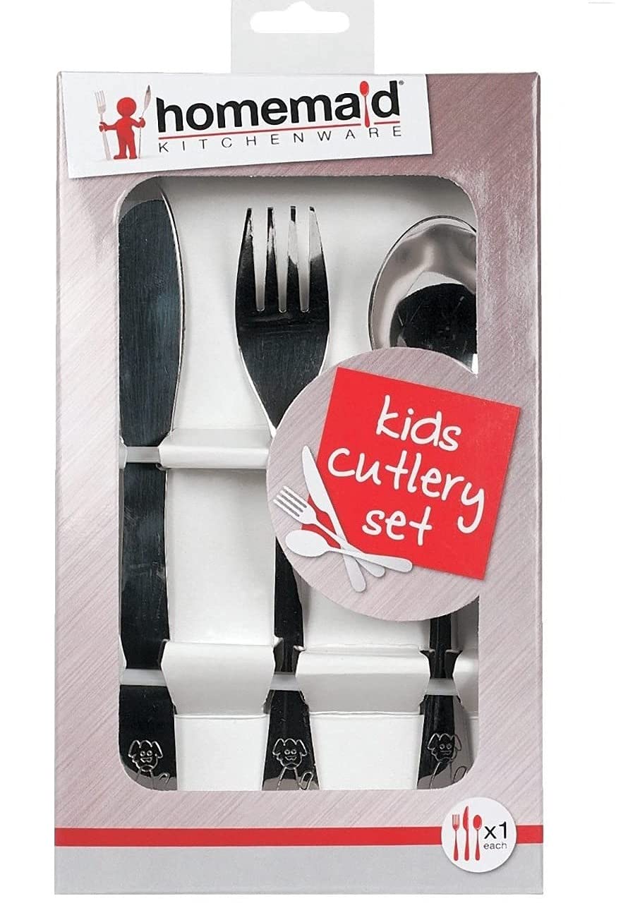 Homemaid 3 Piece Kids Metal Cutlery Set