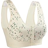 Front Button Bra Front Closure Everyday Sports Bras Convenient Snap Sleep Bra Women Comfort Wireless Cotton Bras for Women