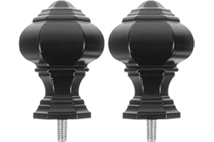 BESPORTBLE 2Pcs 9/16 Inch Matte Finials for Curtain Rods, Modern End Caps Decorative Replacement for Window