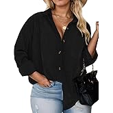 Plus Size Shackets for Women Fashion Fall Outfits Corduroy Shirts with Pockets Casual Long Sleeve Button Down Blouse Tops