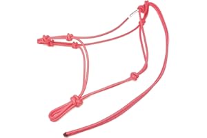 Knotty Girlz Horse Rope Training Halter - 4 Knot 1/4" Stiff Halter Cord - Used by Famous Trainers Multiple Sizes Multiple Colors
