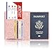 ACdream Passport Holder and Vaccine Card Holder Combo, Cover Wallet, Leather Travel Documents Organizer Protector, RFID Blocking, for Women/Men