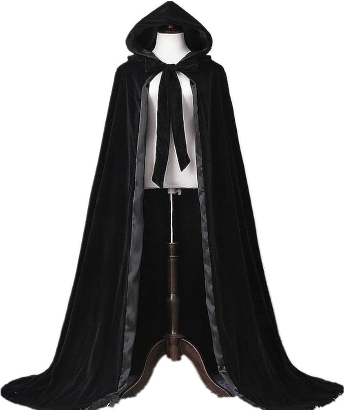 Kaishangshangm Velvet Cloak Cape with Lined Hood for Adults Devil Witch