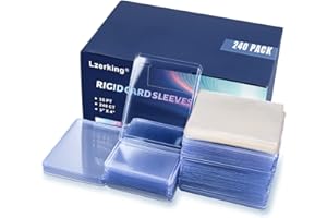 LZERKING Top Loader Card Sleeves 480 ct, 35 PT Premium - 240 Hard Plastic & 240 Soft Clear Sleeves for 3" x 4" Trading Cards