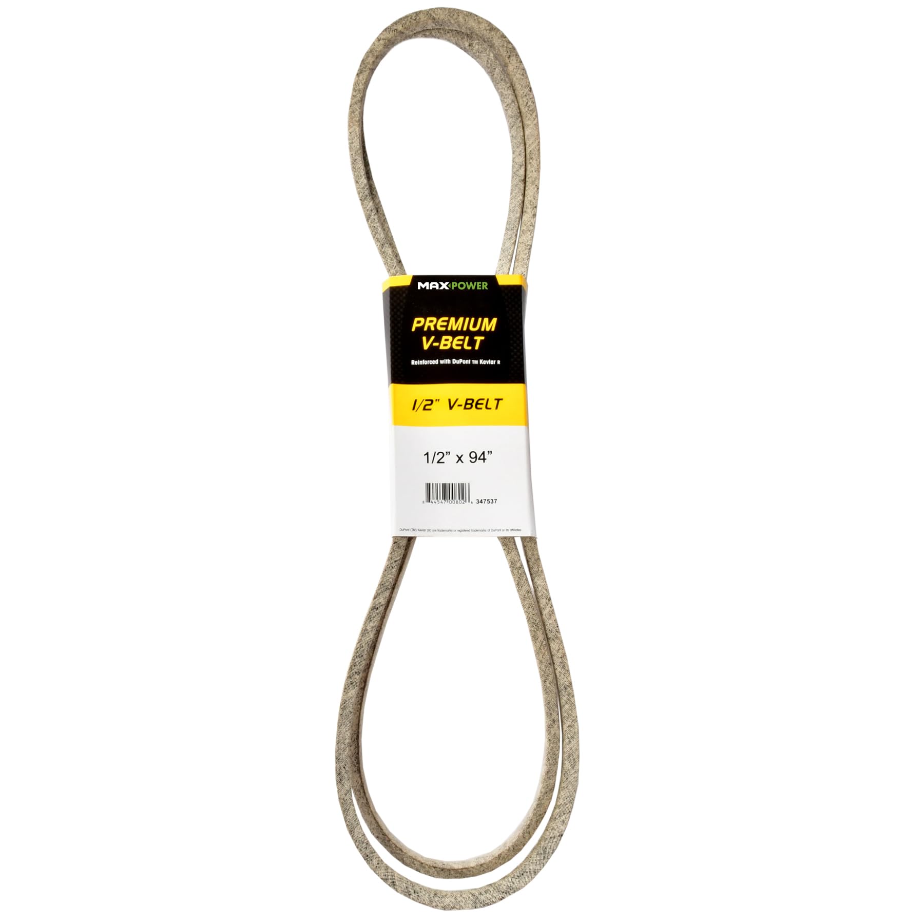 Maxpower 347537 Premium Belt Reinforced with Kevlar Fiber Cords, 1/2" x 94"