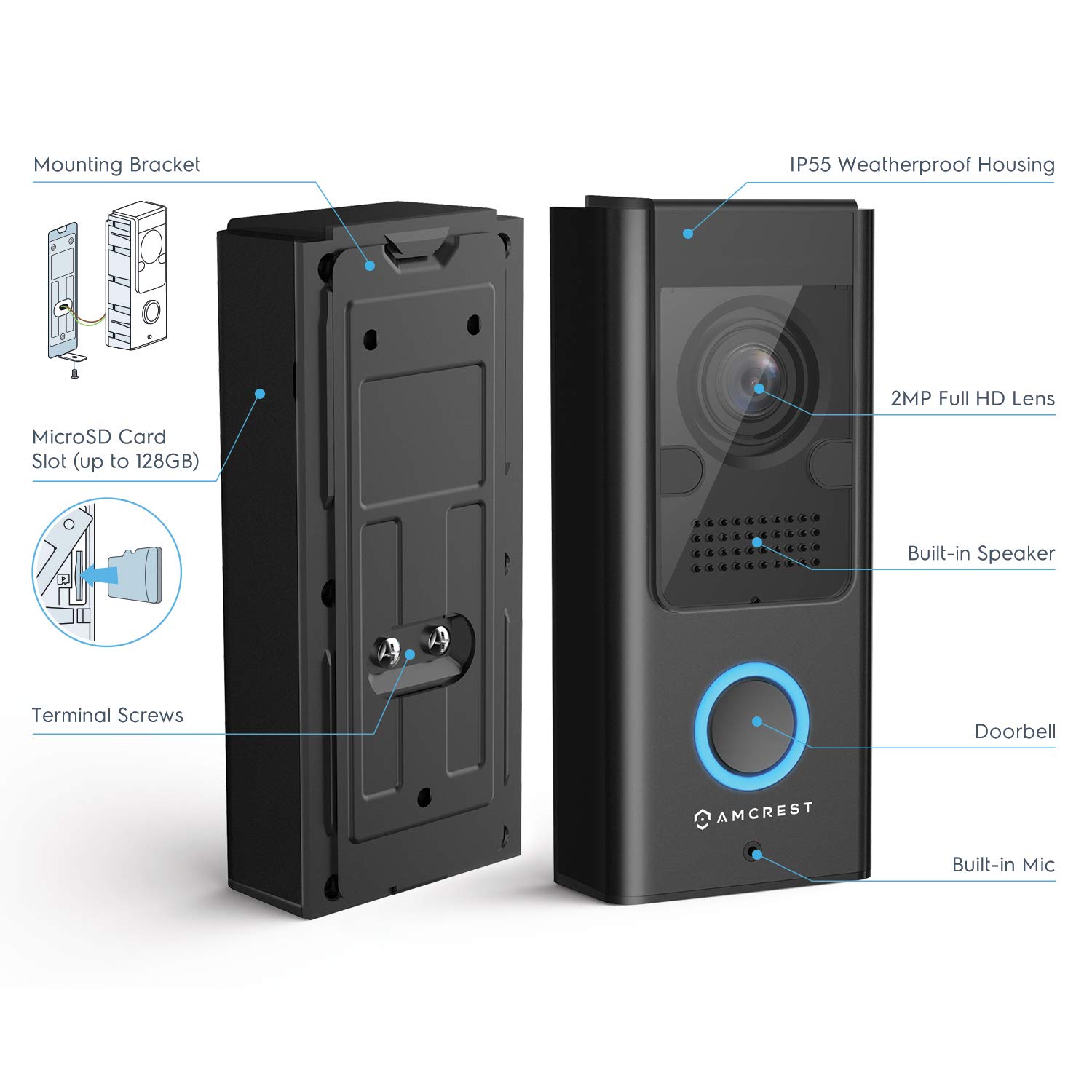 Mua Amcrest 1080P Video Doorbell Camera Pro, Outdoor Smart Home 2.4GHz