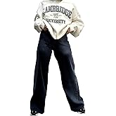 ZERMOM Women's Wide Leg Jeans Casual Stretch High Rise Baggy Loose Denim Pants