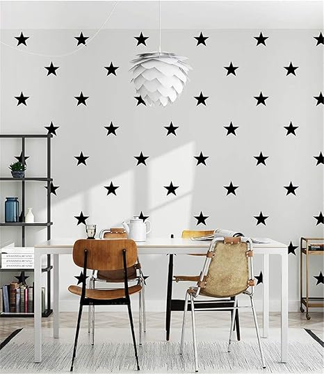 Amazon 子供のベッドルームの敷物インテリアのためにキッズルームニュートラルボーイズ ガールズ ウォールペーパー用ブラックホワイトスターベビー保育園の壁紙 Color 1 Dimensions 10mx53cm ウォールステッカー オンライン通販