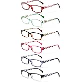 Kerecsen Computer Reading Glasses for Women Blue Light Blocking Glasses for Reading Fashion Pattern Print Eyeglasses for Womens(Mix Color -7, 2.25)