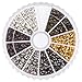 PH PandaHall About 590 Pcs Iron Crimp Beads Covers Cord End Caps Width 3mm for Jewelry Making 6 Colors
