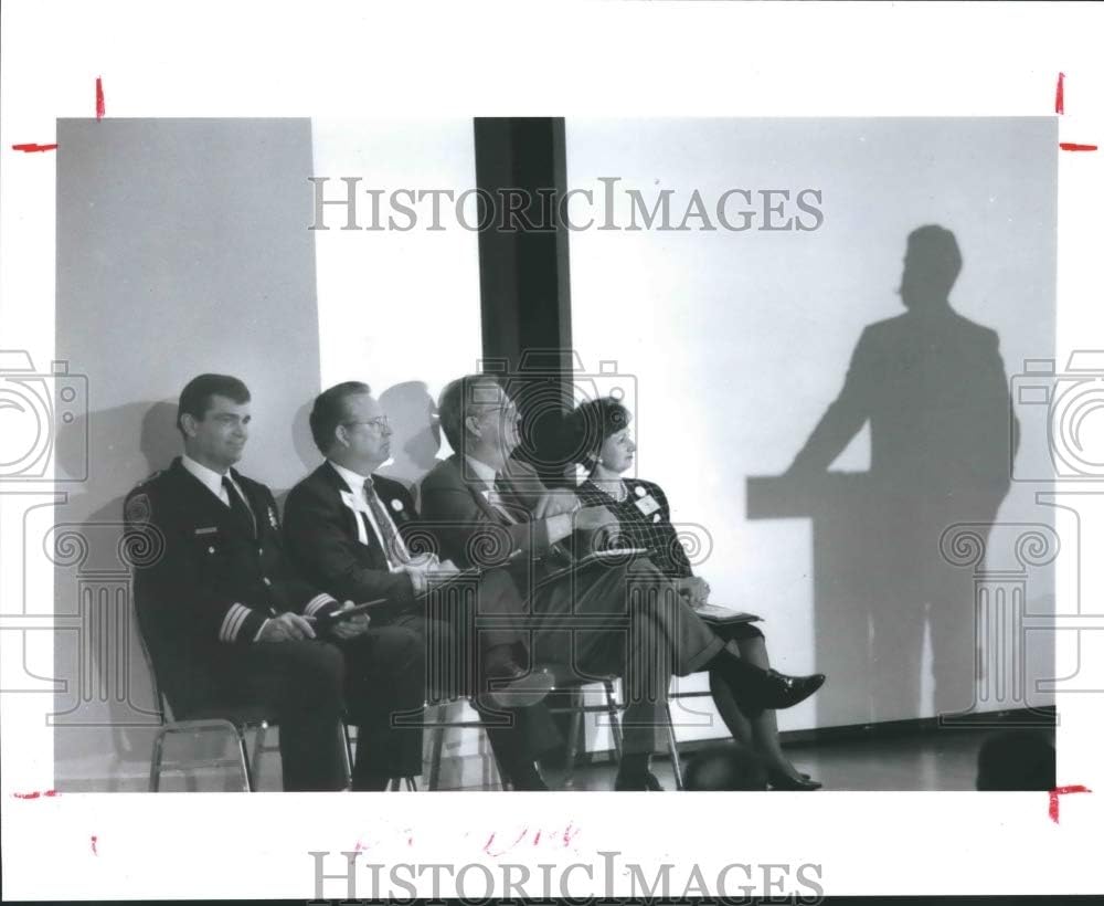 1992 Press Photo District Attorney John Holmes & School Officials, Houston Gangs 8.25 x10 in