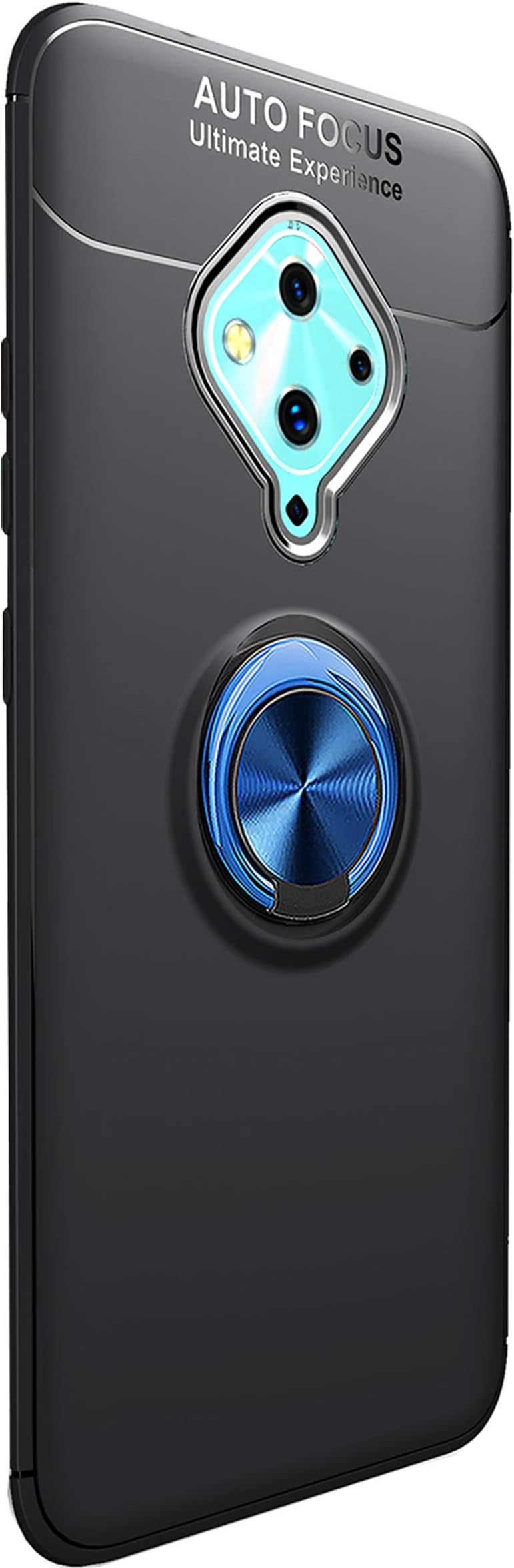 Xigua Vivo V17/S5 Case,Tianqin Ultra Slim Lightweight Soft TPU Shockproof Protection Stealth Magnetic Ring Buckle Compatible with Magnetic Car Mount for Vivo V17/S5 (Black Blue)
